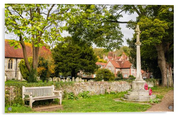 Hambleden Village Buckinghamshire England Acrylic by Pearl Bucknall