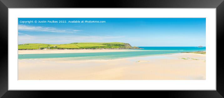 Camel Estuary and Daymer Bay panorama, Cornwall Framed Mounted Print by Justin Foulkes