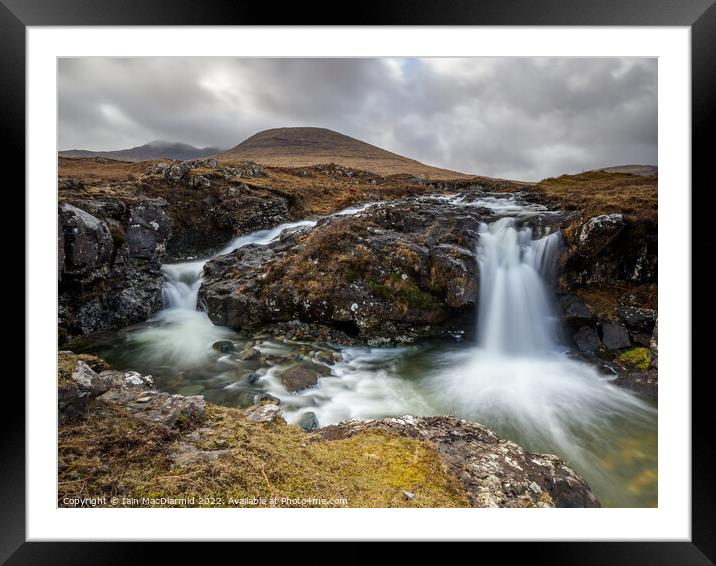 Falls on the Abhainn na h-Uamha, Mull Framed Mounted Print by Iain MacDiarmid