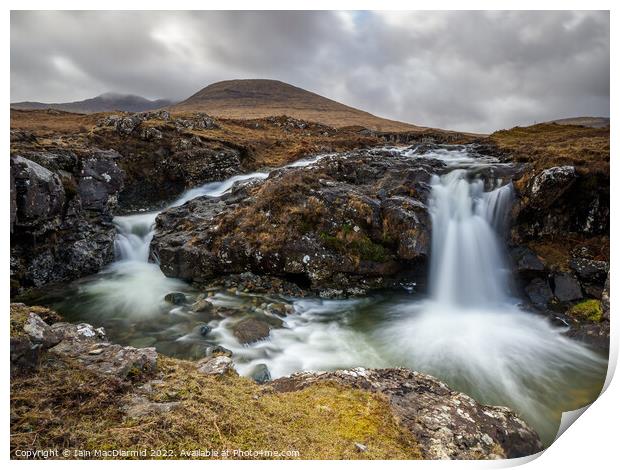 Falls on the Abhainn na h-Uamha, Mull Print by Iain MacDiarmid