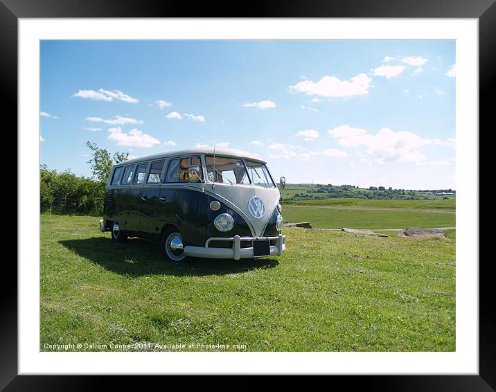 VW Camper in The Sun Framed Mounted Print by Callum Cooper