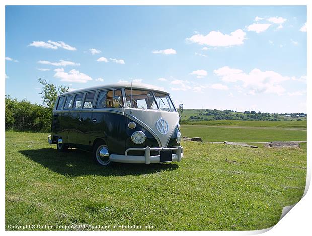 VW Camper in The Sun Print by Callum Cooper