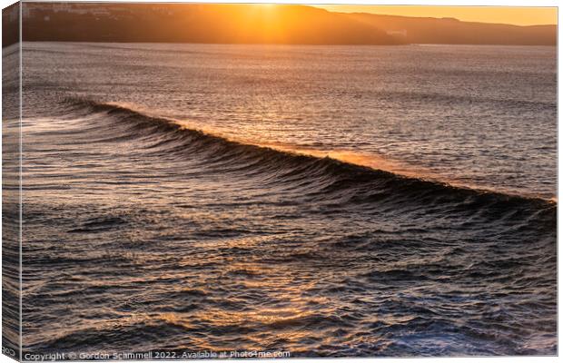 A spectacular sunset over Fistral Bay in Newquay,  Canvas Print by Gordon Scammell