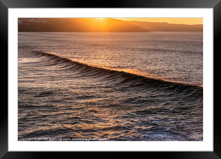 A spectacular sunset over Fistral Bay in Newquay,  Framed Mounted Print by Gordon Scammell