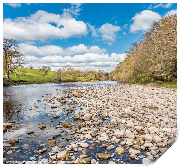 The River Tees Upstream from Silver Bridge, Barnard Castle Print by Richard Laidler