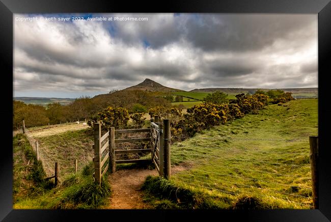The gate to Roseberry Topping Framed Print by keith sayer