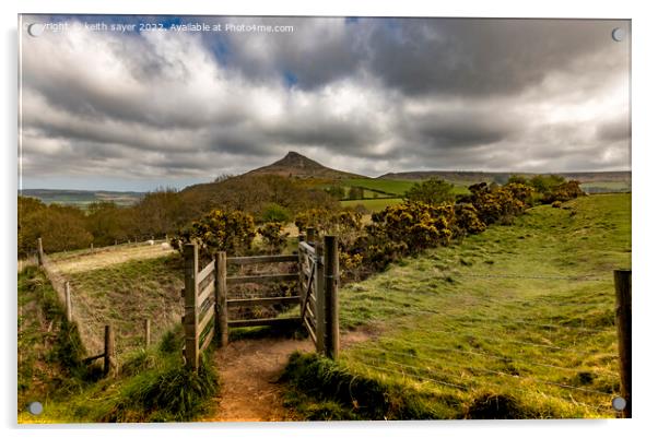The gate to Roseberry Topping Acrylic by keith sayer