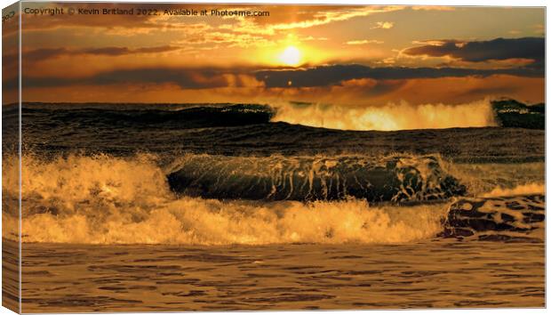 Sunset at fistral beach Canvas Print by Kevin Britland