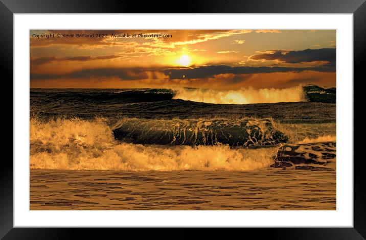 Sunset at fistral beach Framed Mounted Print by Kevin Britland