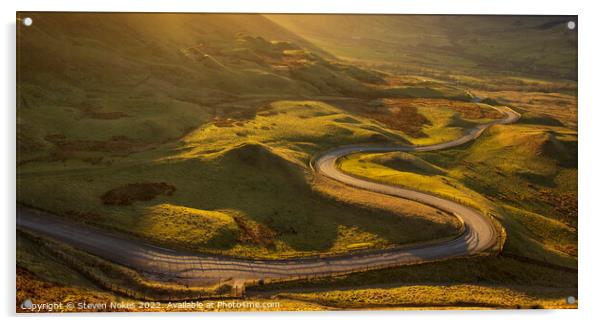 Golden Pathway to Edale Acrylic by Steven Nokes
