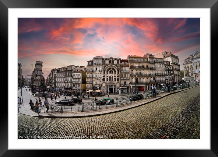 Almeida Garrett square in Porto, Portugal Framed Mounted Print by Sergio Delle Vedove