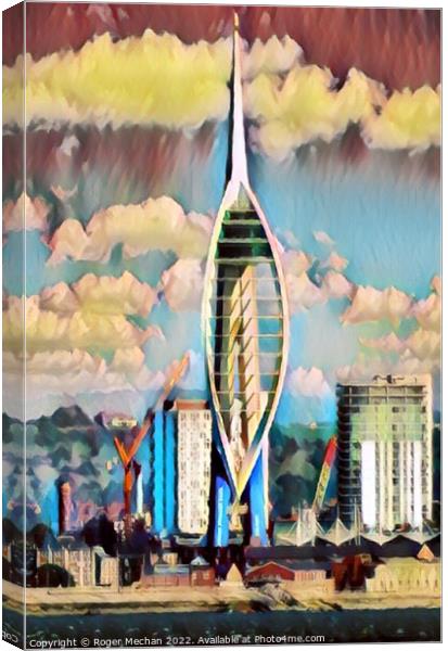 Towering over Portsmouth Canvas Print by Roger Mechan