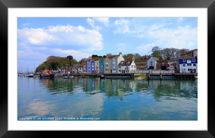 Serenity in Weymouth Harbour Framed Mounted Print by Les Schofield