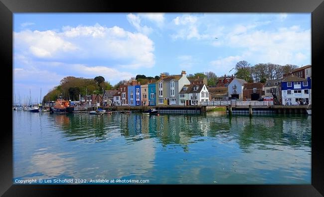 Serenity in Weymouth Harbour Framed Print by Les Schofield