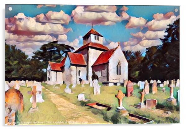 Ancient Charm of Breamore Church Acrylic by Roger Mechan