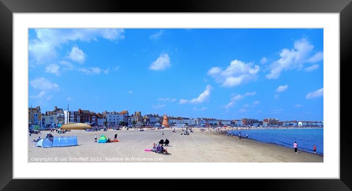 Weymouth beach Dorset  Framed Mounted Print by Les Schofield