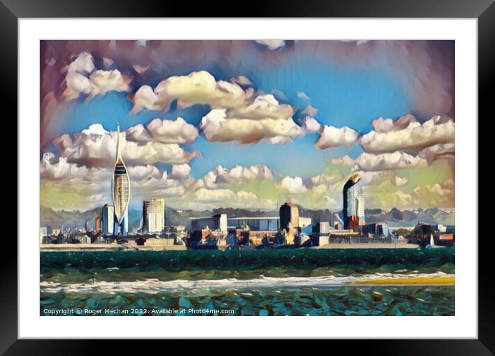 A Serene Port Portsmouth Framed Mounted Print by Roger Mechan