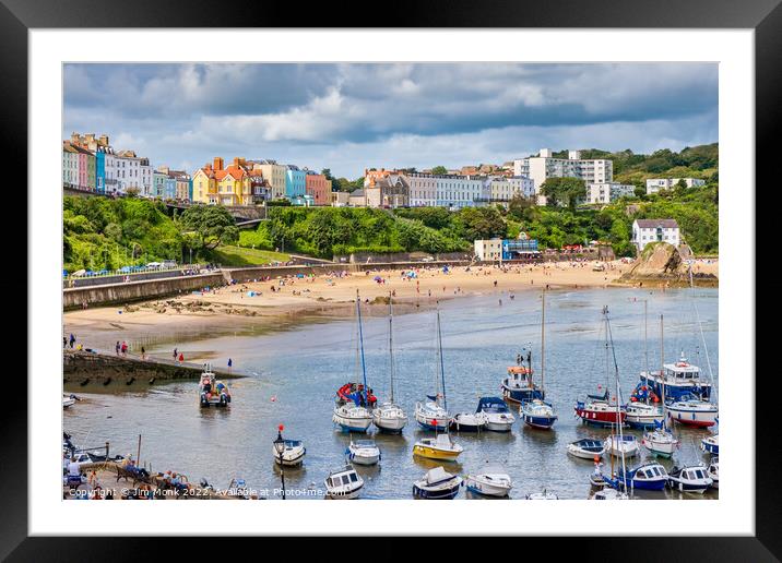 Harbour and North Beach , Tenby Framed Mounted Print by Jim Monk
