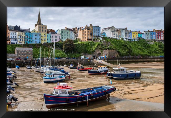Tenby Harbour, Pembrokeshire Framed Print by Jim Monk