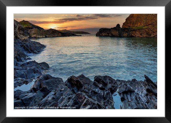 Abereiddy Sunset, Pembrokeshire Framed Mounted Print by Jim Monk