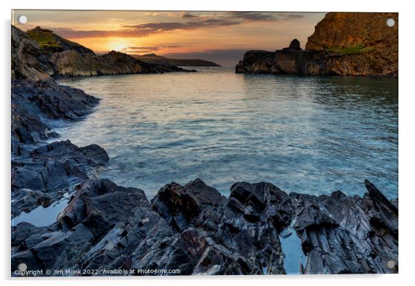 Abereiddy Sunset, Pembrokeshire Acrylic by Jim Monk