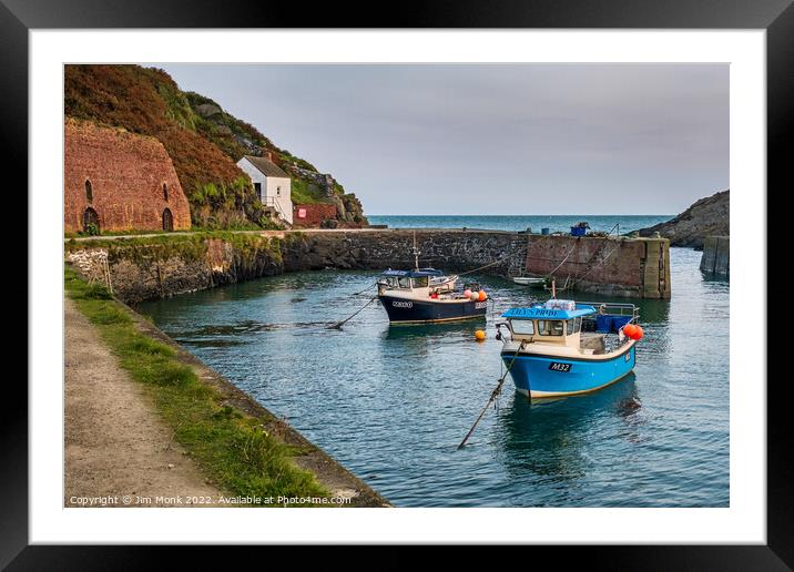 Porthgain Harbour, Pembrokeshire Framed Mounted Print by Jim Monk
