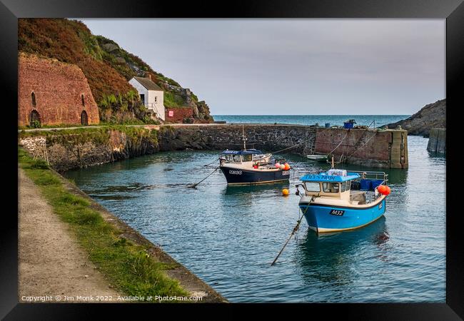 Porthgain Harbour, Pembrokeshire Framed Print by Jim Monk