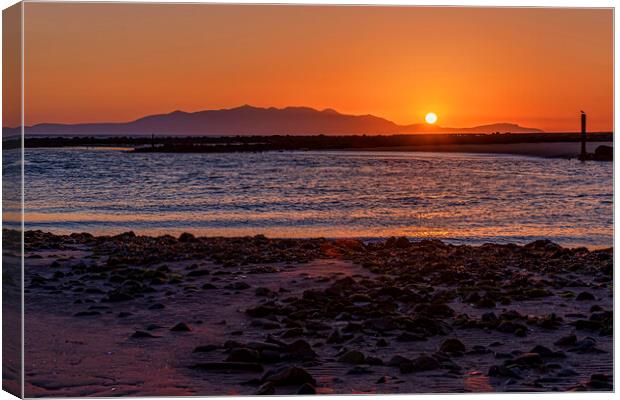 Sunset over Arran Canvas Print by Valerie Paterson