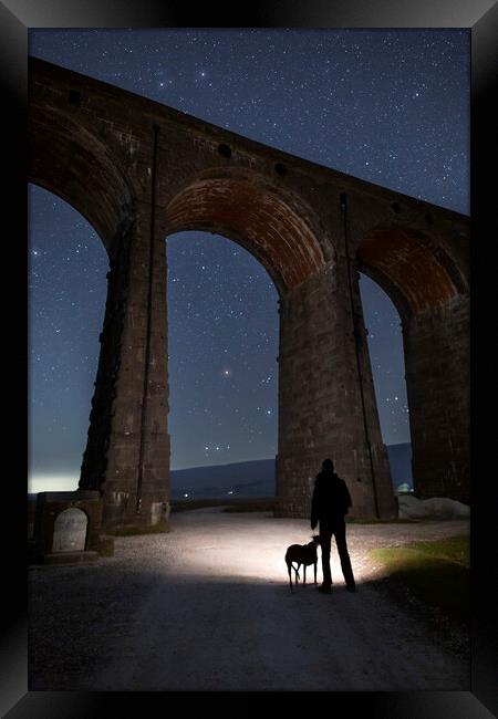 One man & his dog, Ribblehead Framed Print by Pete Collins