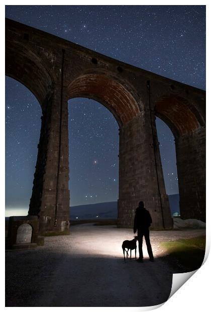 One man & his dog, Ribblehead Print by Pete Collins