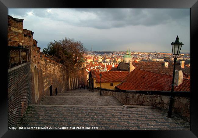 The Steps to Prague Castle Framed Print by Serena Bowles