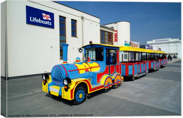 Bridlington Seafront Land Train, Yorkshire Coast Canvas Print by Alison Chambers