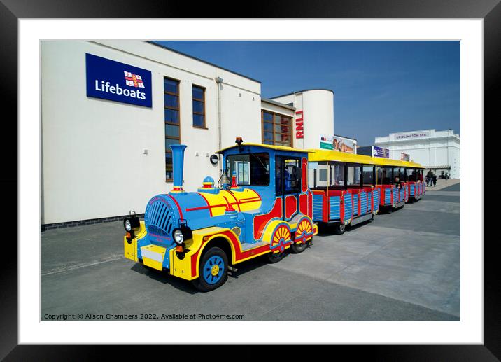 Bridlington Seafront Land Train, Yorkshire Coast Framed Mounted Print by Alison Chambers