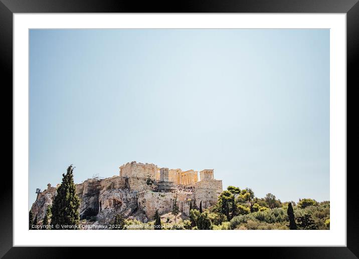 Majestic Ruins of Ancient Athens Framed Mounted Print by Veronika Druzhnieva