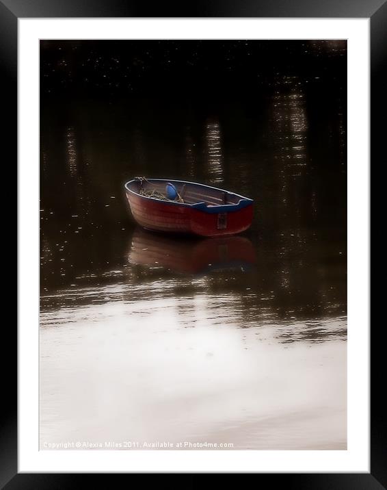 lonely boat Framed Mounted Print by Alexia Miles