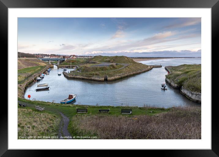 Seaton Sluice Harbour Framed Mounted Print by Jim Monk