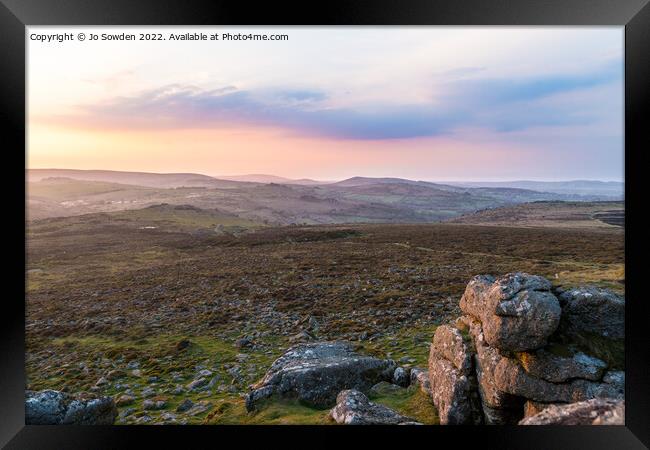 View from Haytor Framed Print by Jo Sowden