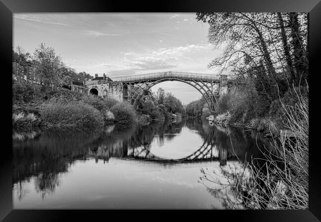Iron Bridge Mono Framed Print by J Biggadike