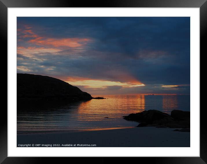 Achmelvich Bay Assynt Sunset Light Ripple Highland Scotland Framed Mounted Print by OBT imaging