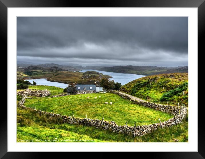 Iconic Croft At Badcall Loch Inchard Sutherland Sc Framed Mounted Print by OBT imaging