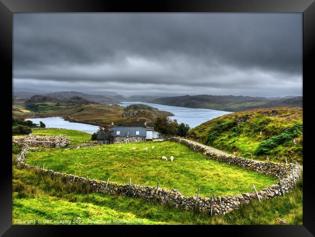 Iconic Croft At Badcall Loch Inchard Sutherland Sc Framed Print by OBT imaging