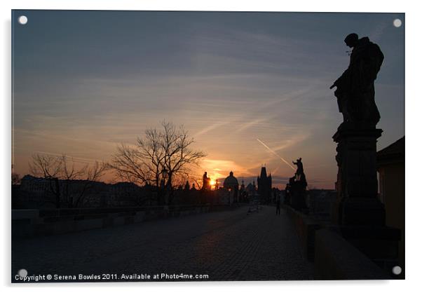 Charles Bridge at Sunrise, Prague Acrylic by Serena Bowles