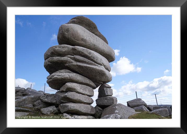 The Cheesewring on Bodmin Moor in Cornwall. Framed Mounted Print by Gordon Scammell