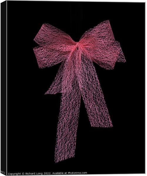 Pink lace bow Canvas Print by Richard Long