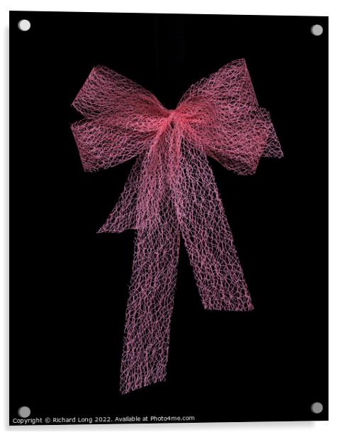 Pink lace bow Acrylic by Richard Long
