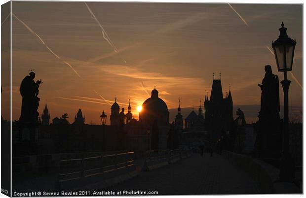 Charles Bridge at Sunrise, Prague Canvas Print by Serena Bowles