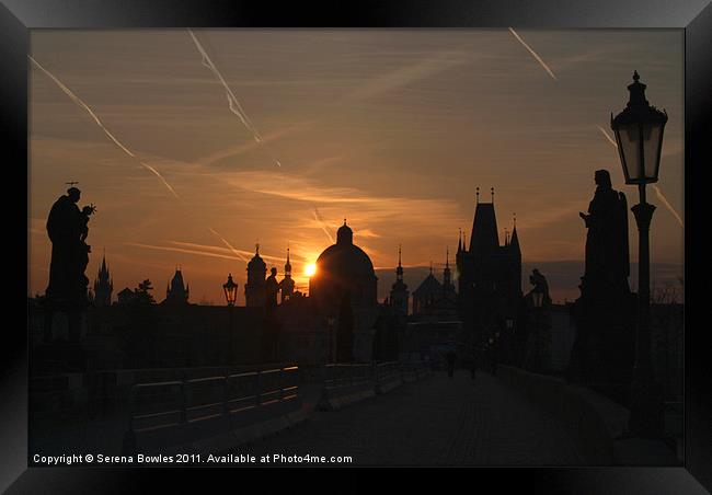Charles Bridge at Sunrise, Prague Framed Print by Serena Bowles