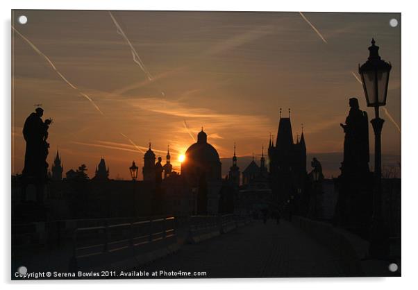 Charles Bridge at Sunrise, Prague Acrylic by Serena Bowles