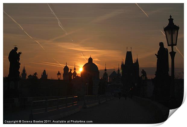 Charles Bridge at Sunrise, Prague Print by Serena Bowles