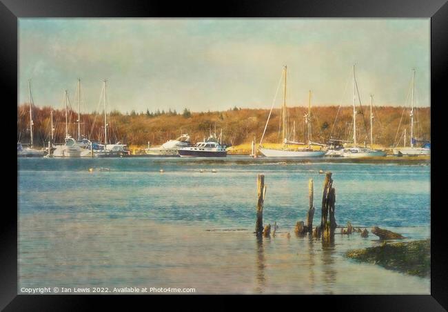 Moorings on the Beaulieu River Framed Print by Ian Lewis